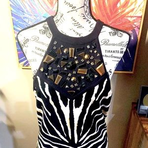 Cache knit embellished top size Lg